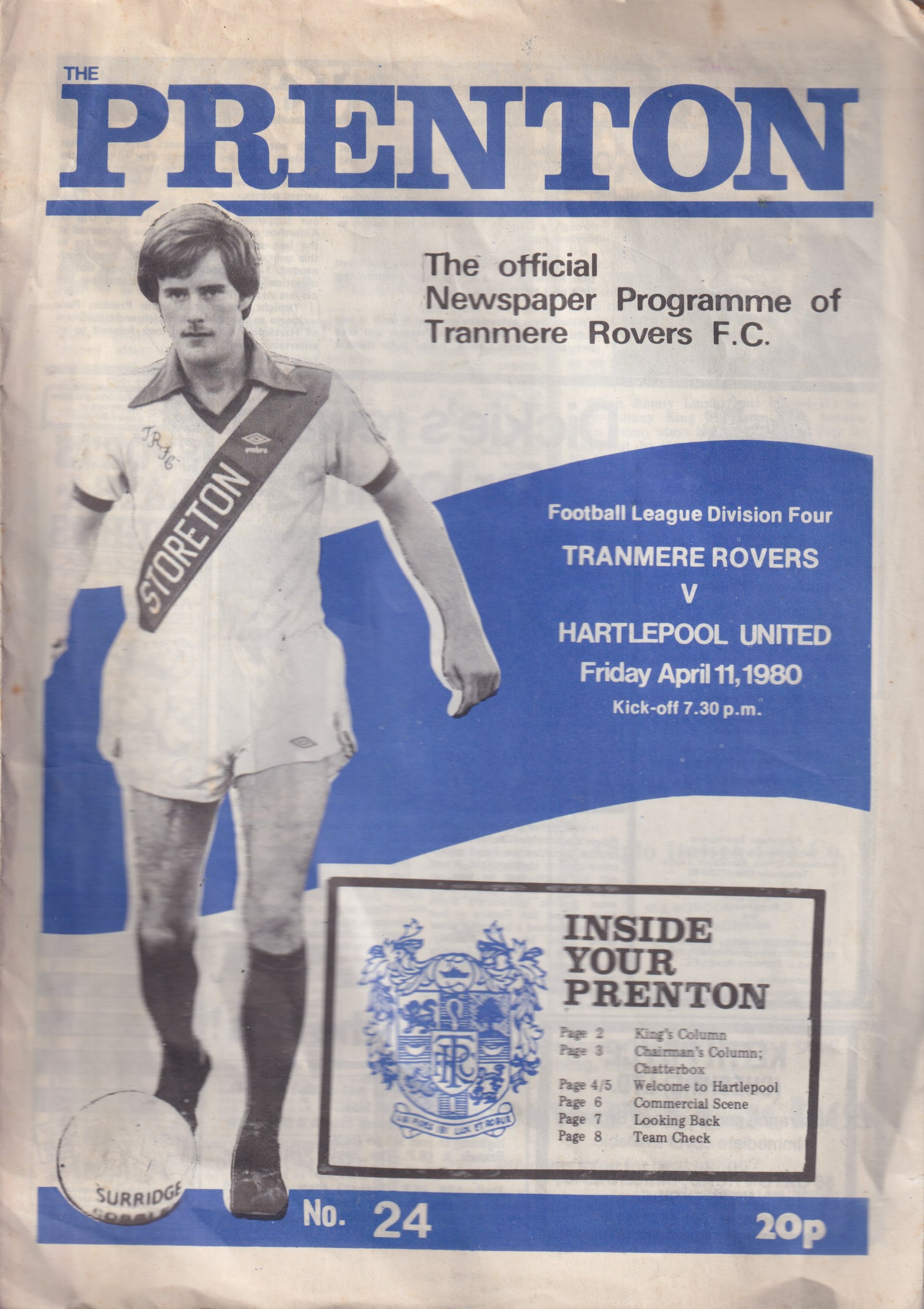 Tranmere Rovers v Hartlepool United match programme